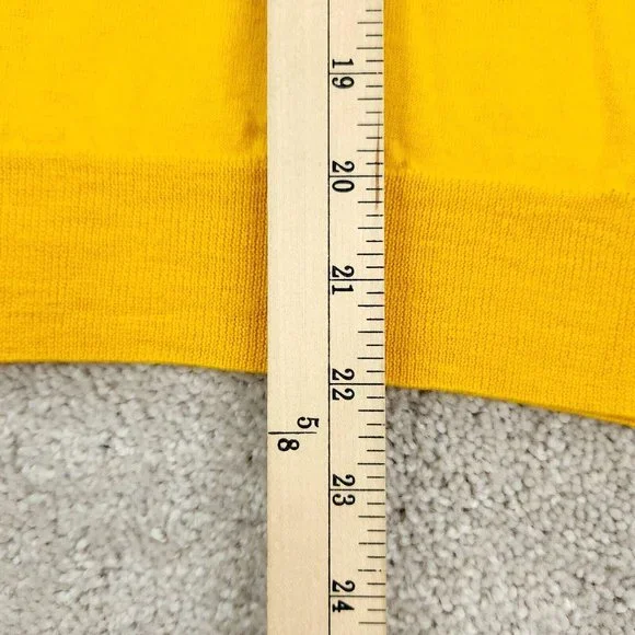 Banana Republic Sweater Womens Extra Small Yellow Striped 100% Merino Wool - Picture 8 of 9